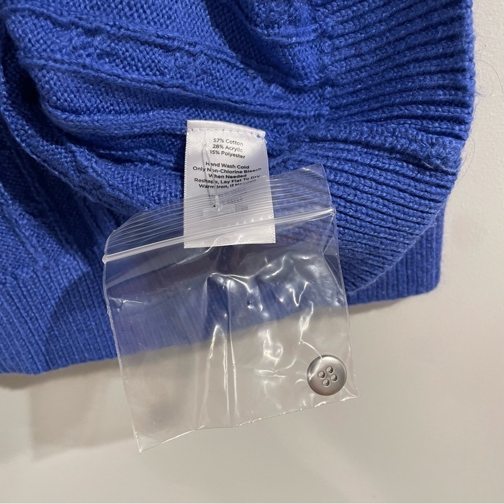 Talbots Super-Soft Cable Knit Sweater – Royal Blue Plus Size 2X Petite NWT, Cozy - Picture 10 of 15